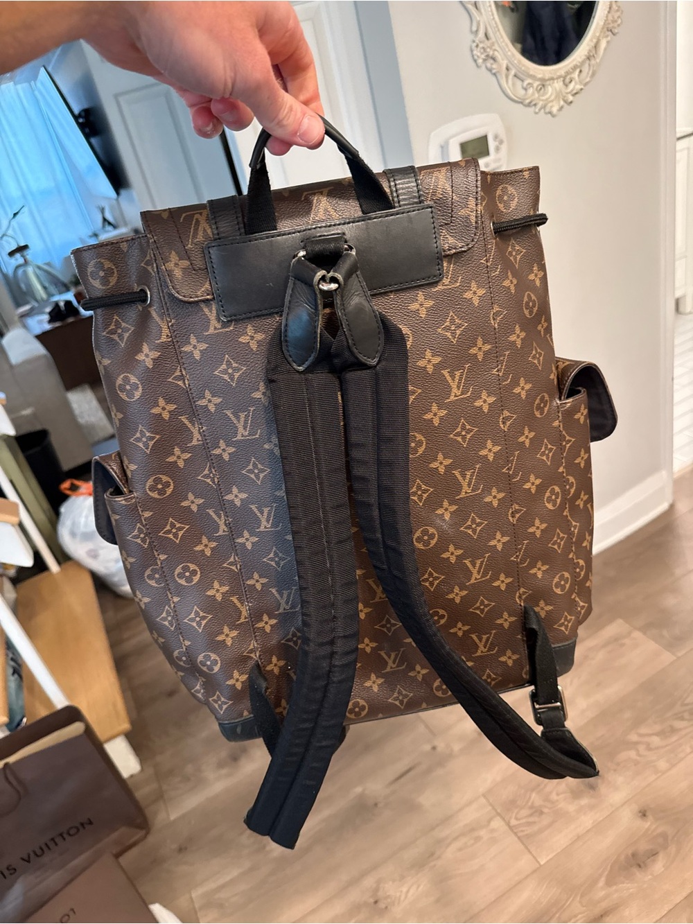 Louis Vuitton Brown Monogram Canvas Drawstring Backpack